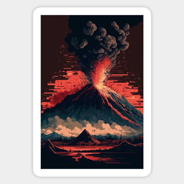 Volcanic Fury Sticker by Abili-Tees